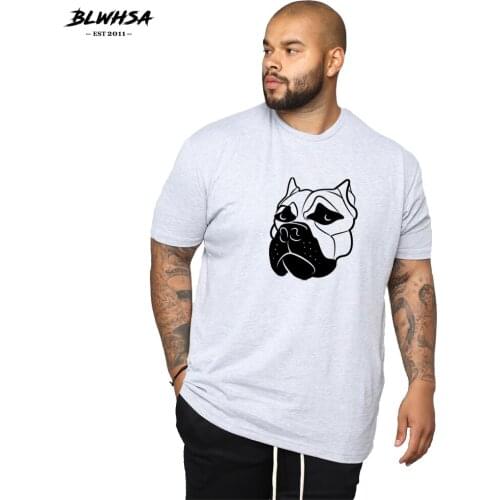 BLWHSH Dog Boxer Printing T Shirt Men Fashion 100% Cotton Cool T-shirt Funny Cartoon Dog Boxer Printed Men Plus Tops Shirts