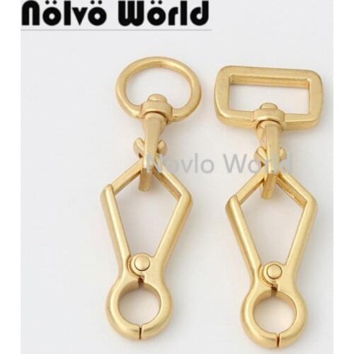 10-50 pieces Satin gold 4 size 13mm 17mm 20mm wide strap long trigger snap hook clips bag hanger
