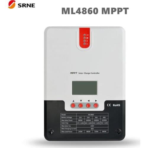 SRNE MPPT 60A Solar Charger Controller 12V24V36V48V Auto For Lead Acid Gel Lithium Max 150V Off-grid Solar System ML4860