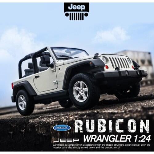 WELLY 1:24 Jeep Wrangler car alloy car model simulation car decoration collection gift toy Die casting model boy toy