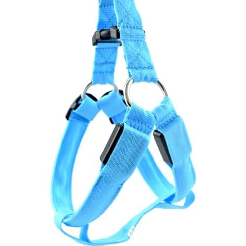 Nylon LED Luminous Dog Harness USB Charging Dog Leash Safety Night Flashing Light Collar for Small Medium Large Dogs Pet supplie