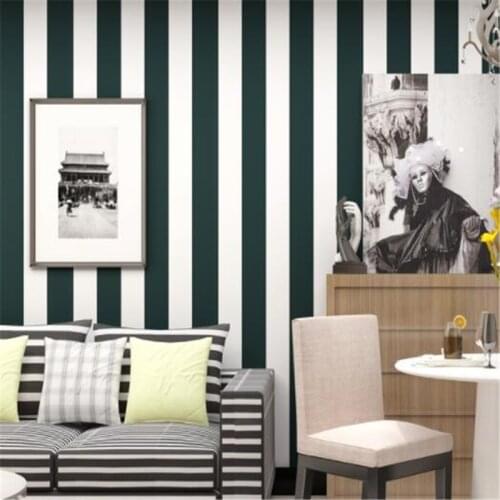 Wellyu Striped Wallpaper Black & White Simple Nonwovens Wallpaper Bedroom Living Room TV Background Walls Wild behang