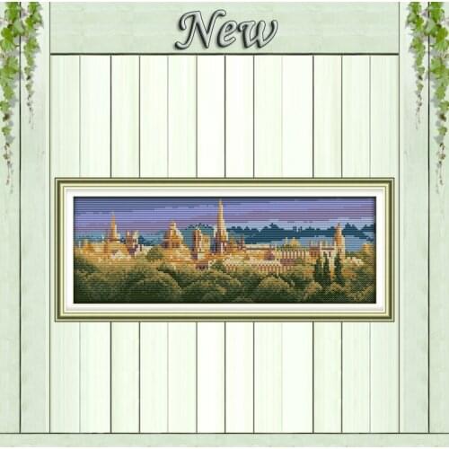 Oxford world famous castle painting counted printed on canvas DMC 11CT 14CT Cross Stitch kits needlework embroidery Sets Scenery