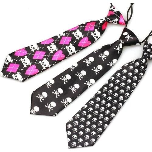 Boy Tie Skull Novelty Conjunto Menino Com Gravata Character Korean Silk Children Neckties Baby Boy Accessories Boy Tie Skull