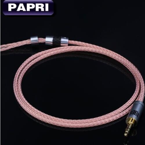 PAPRI 2.5/3.5mm/4.4mm 16 Core OCC Copper Balanced Earphone Cable For Most MMCX 0.78mm Headphone DIY Upgrade Cables