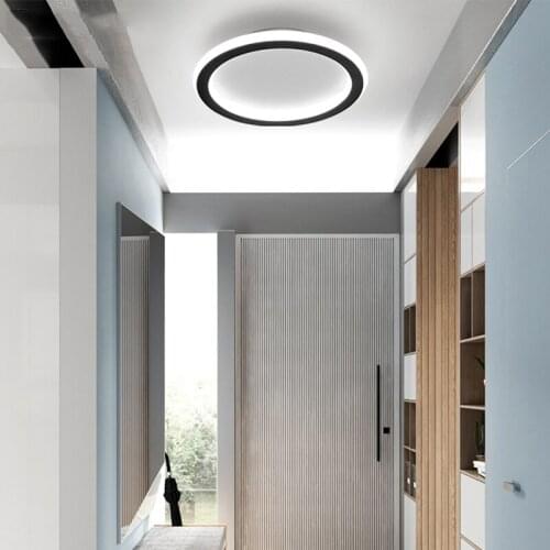 Simplicity Design Nordic Minimalist Ceiling Light Ultrathin Black&White Round Lamp For Bedroom Dining Room Corridor Fixture