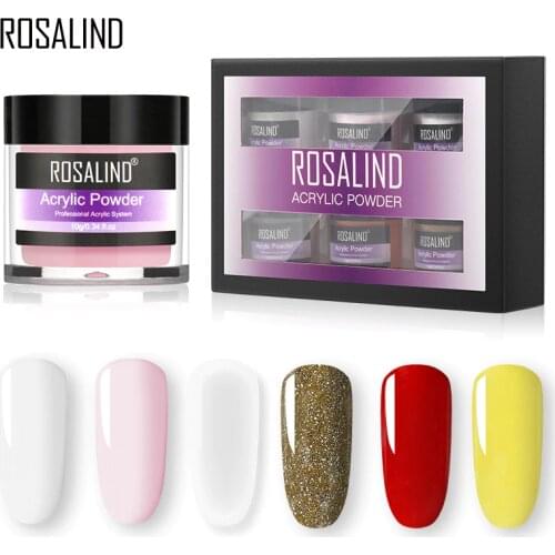 ROSALIND Acrylic Powder Set Of Nail Art Decorations Nail Poly Extension 6 Colors Crystal Powder Boxed Set All For Manicure