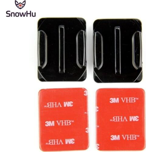 SnowHu for Gopro Curved Surface Base 2x Curved mount 3M VHB Adhesive Sticky for GoPro Hero 9 8 7 6 5 for Yi 4K SJCAM camera GP11