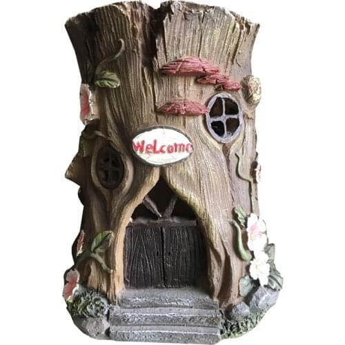 Resin WELCOME Tree Statue, Decoration, Rustic Indoor Outdoor Beach Yard, Room Home Decor, Garden Desktop