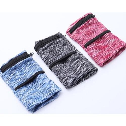 Zipper Running Bag Wrist Wallet Pouch Wrist Bag Basketball Yoga Wristband Sweatband Sports Arm Bag for Key Card Storage Case