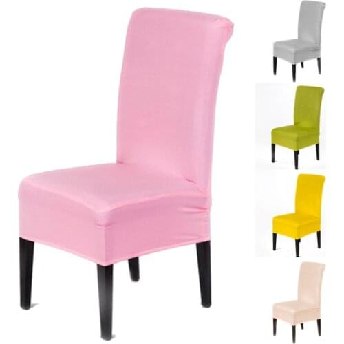 Solid Color Elastic Stretch Chair Cover Spandex Dinning Room Chair Coverings Kitchen Slipcover Wedding Banquet Party Seat Covers