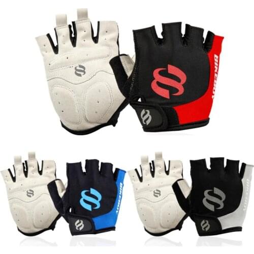 BIKEBOY Cycling Gloves Half Finger Bicycle Gloves Anti-Shock Breathable Non-slip MTB BMX Fingerless Gloves Bicycle Accessories