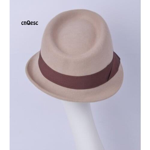 NEW 100% Khaki Ladies Wool felt hat for winter church derby