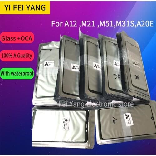 10pcs/lot GLASS +OCA LCD Front Outer Lens For Samsung Galaxy A12 M21 M51 M31S A210E Touch Screen