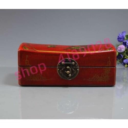 100 solid wood, dragon and Phoenix, pillow case / jewelry box, antique collection