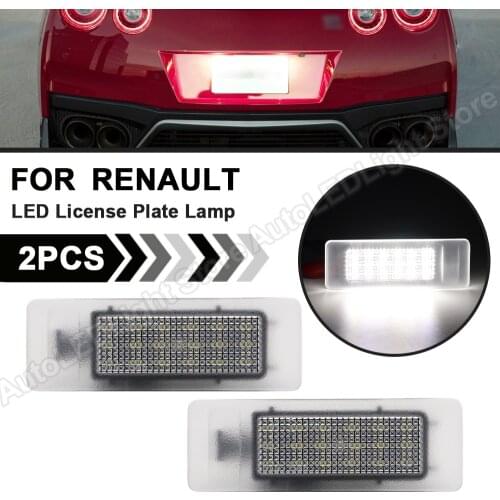 For Renault Megane4 Kadjar Koleos Clio Logan Talisman Sandero Kangoo Nissan Infiniti Dacia Duster LED License Number Plate Light