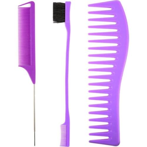 3pcs Wide Teeth Comb Detangling Hair Brush Anti-Static Hairdressing Styling Tools for Salon Home Use