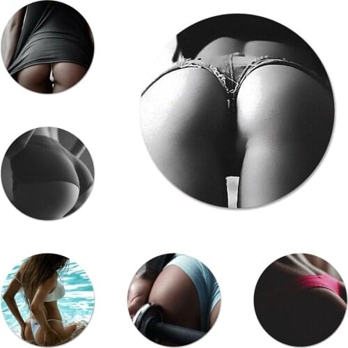 58mm Sexy Ass Underwear Bikini Woman Icons Pins Badge Decoration Brooches Metal Badges For Clothes Backpack Decoration