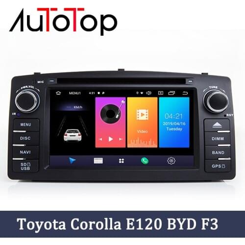 AUTOTOP 2 Din Android 10.0 Car Radio Multimedia Player For Toyota Corolla E120 BYD F3 Car DVD GPS Navigation Stereo Bluetooth