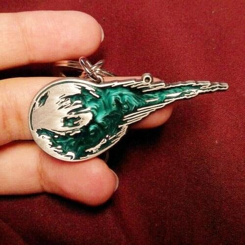 Classic Cartoon Game Fantasy Meteor Keychain Final RPG REMAKE Meteor Cosplay Key Chain Key Ring Pendant Jewelry Accessories