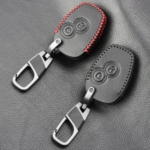 Genuine Leather 2 Button Remote Key Case For Renault Megane Modus Espace Laguna Duster Logan DACIA Sandero Fluence Clio Kangoo