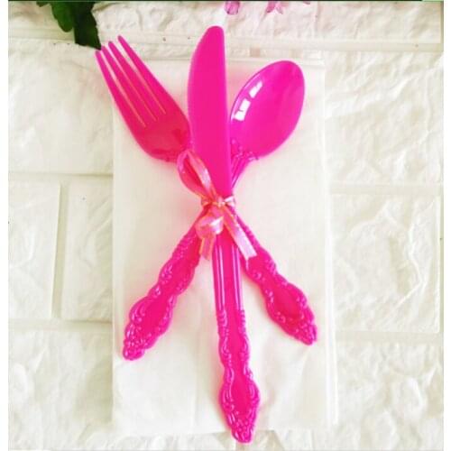 Color Disposable Knife, Fork, Spoon, Paper Towel Set, Birthday Celebration, Festival Banquet