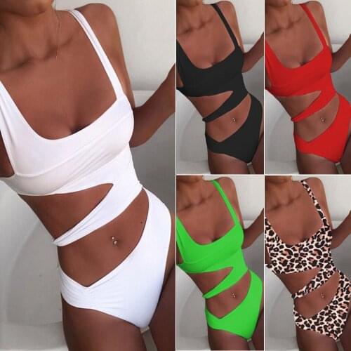 Womens solidcolor all in one swimsuit beach style womens Bikini Swimsuit Brazil push up swimsuit sagace купальник женский 2021