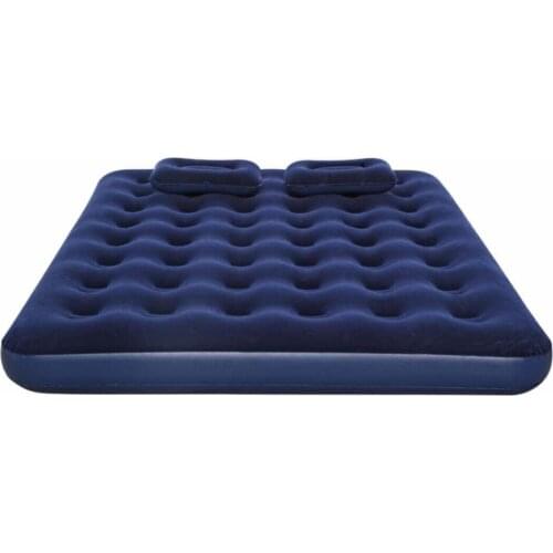 Double Inflatable Bed navy blue-2 Pcs Pillow And Hand Pump Gift 203cm x 152cm x 22cm