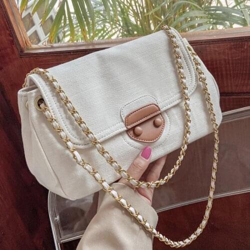 Denim Handbags Women Bags Designer Female Shoulder Bag Solid Color Sac Casual Crossbody Bag New Vintage Chains Messenger Bags
