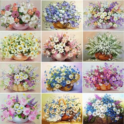Evershine 5D DIY Diamond Painting Daisy Cross Stitch Kit Diamond Embroidery Flower Mosaic Pictures Of Rhinestones Home Decor