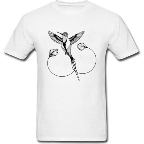 Drawn Hummingbird 2018 Simple Style Men T-shirt Short Sleeve Art Design Male Cotton Tee Shirt Summer Breathable Sweatshirt
