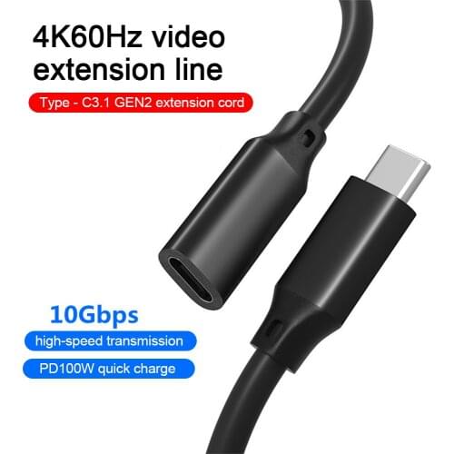 USB C Type C Type-C Extension Cable 10Gbps Gen2 Type-C USB 3.1 Male to USB-C Female Extension Data Cord for Macbook Phone