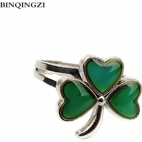 Classic mood ring Heart leaf color change ring temperature emotion feeling rings for women jewelry