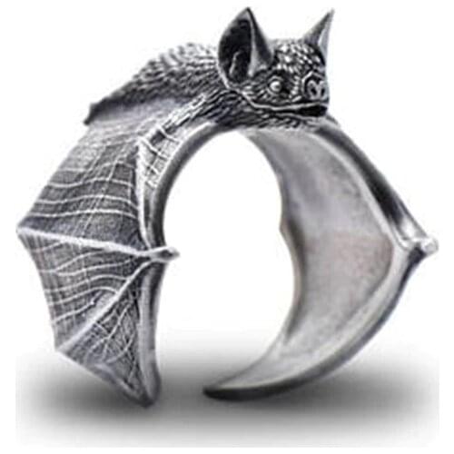Elfin New Vintage Adjustable Bat Rings Fashion Cute Bat Jewellery Bradypus Ring For Women Men Anillos Mujer Warcraft