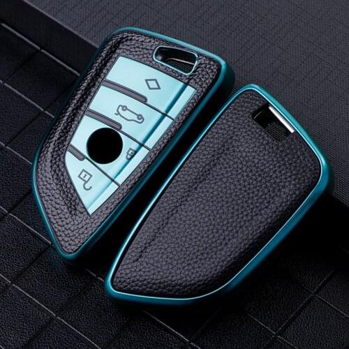 TPU Leather Car Key Case Cover For BMW X1 X3 X4 X5 X6 F15 F16 F48 G30 G11 F39 M3 M4 M5 520 525 1 3 5 7 Car Decoration Accessory