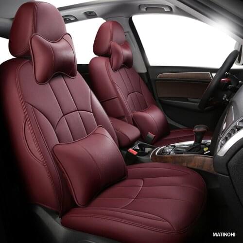 MATIKOHI Custom Leather car seat cover For Porsche Cayman Macan panamera Cayenne Boxster Automobiles Seat Covers