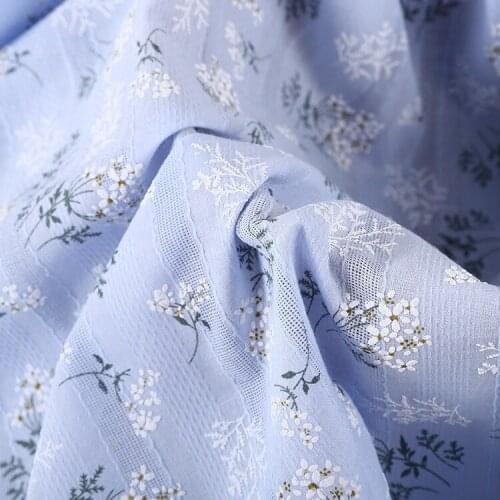 Cotton Fabric Imitation embroidery 3D printing jacquard fabric for DIY Fashion summer Dress making material