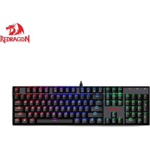 Redragon K551 Mechanical Gaming Keyboard 104 Key RGB LED Backlit Wired Keyboard with Blue Switches