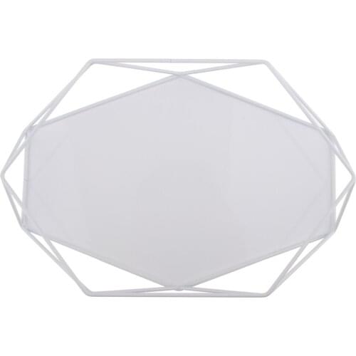 Metal Geometric Storage Tray Jewelry Storage Dish Plate for Displaying Jewelry Makeup Tea Fruit Cake Dessert Tray Containers