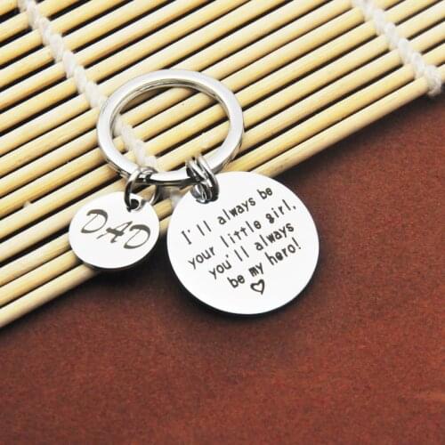 Metal Fathers Day Gift Keychain Dad You Will Always Be My Hero Birthday Valentine Day Gift For Dad From Daughter Son Kids Wife