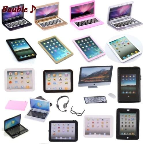 Mini laptop computer doll house scene Miniature laptop computer simulation doll accessories for Mini Doll House