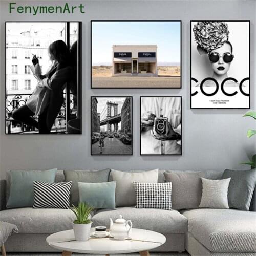 Fashion Coco Posters Perfume Prints Quotes Wall Art Pictures Modern Trend Girl Living Room Decoration Vogue Canvas Paintings
