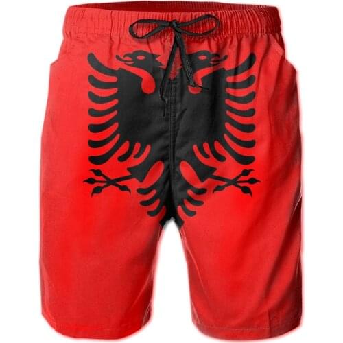 Albania Flag Mens Beach Shorts Novelty Graphic R333 Top tee Eur Size