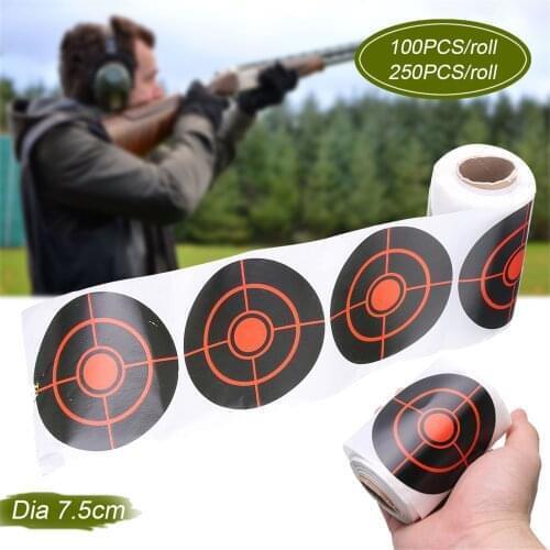 250pcs Roll Shooting Target Adhesive Shoot Targets Splatter Reactive Stickers For Archery Bow Hunting Shooting Practice Training