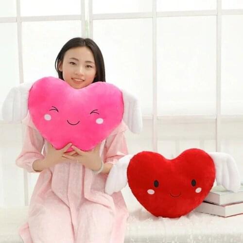 Love Cushion Angel Doll Girls Gift Heart Pillows Plush Heart Cushions for Sofa Throw Pillow Car Home Decor Hearts Pillow Soft