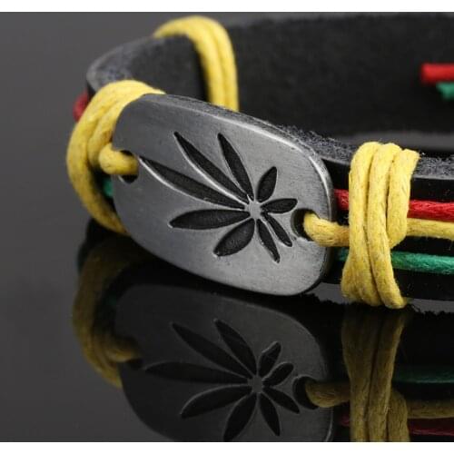 Maple Pendant Bracelet Unisex Braid Girl Boy String Band Bangle XIN-Shipping