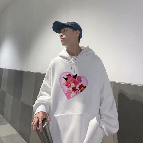 Casual Japanese Anime Tokyo Mew Mew Cartoon Hoodies Men and Women Harajuku Unisex Cute Girls Oversized Mens sweatshirt Tops