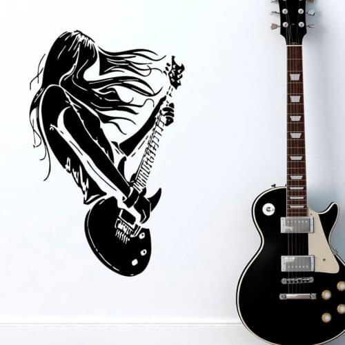 Rock character guitar music enthusiasts wall decal living room decoration vinyl wall stickers indoor home decoration decal 890