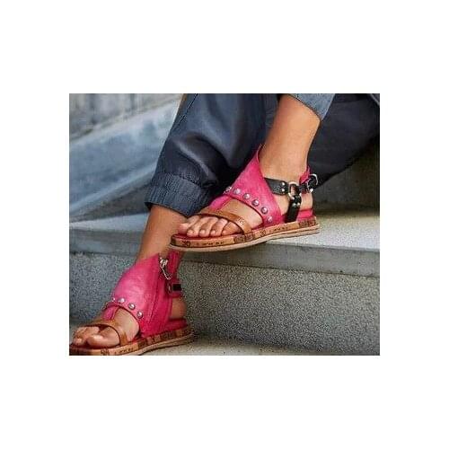 Shoes Woman Sandals Flat Casual Summer Sandals Womens Fashion Rome Flip Flops Wedges Sandals Artificial Leather Platform Shoes