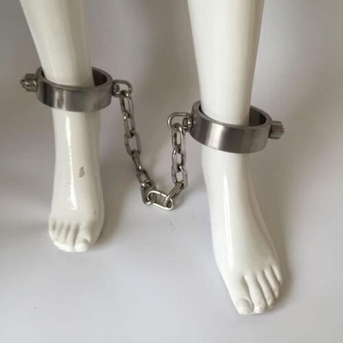 Sex tools for sale stainless steel leg cuffs sex BDSM bondage adult slave games fetish Foot cuffs sex toys for couples sex shop